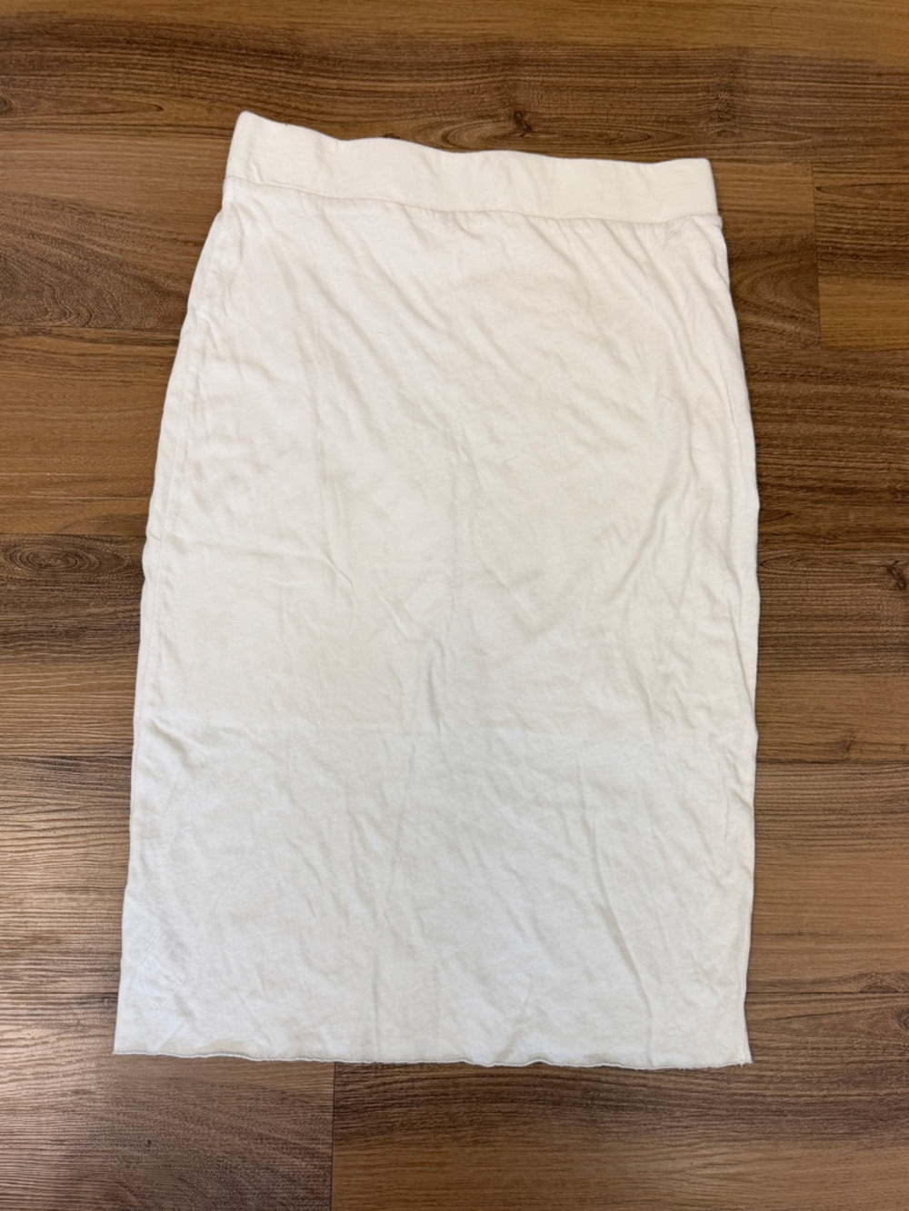 Frank & Eileen Tee Lab Knee Legth Pull On Neutral Cream Skirt Cotton